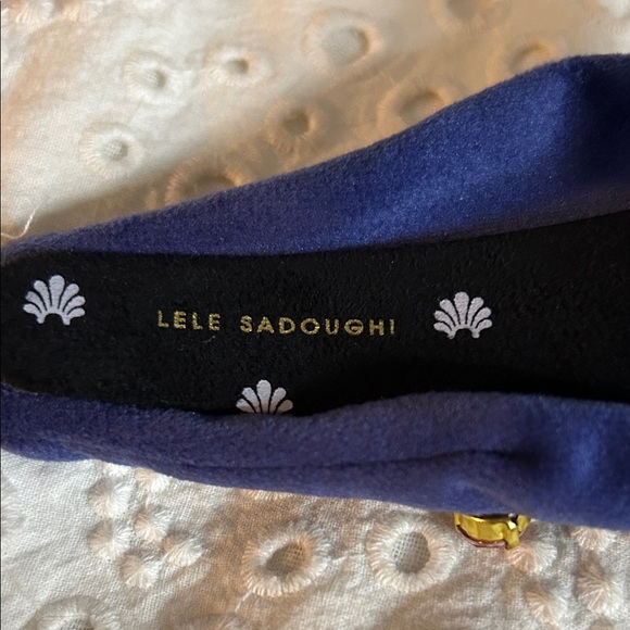 Lele Sadoughi Embellished Blue and Pink Headband - Picture 3 of 4